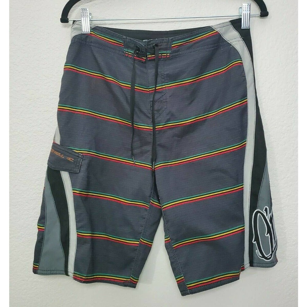 Oneill Board Shorts Mens Size 28 Length 19" Surf Paddle Trunks Beach Ocean Rasta